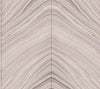 Candice Olson Onyx Strata Wallpaper featuring a symmetrical, chevron-style pattern of flowing, stone-like layers in shades of cream, gray, and muted pink.