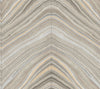Candice Olson Onyx Strata Wallpaper featuring a repeating, chevron-like pattern of wavy, marbled lines in shades of gray, beige, and cream.