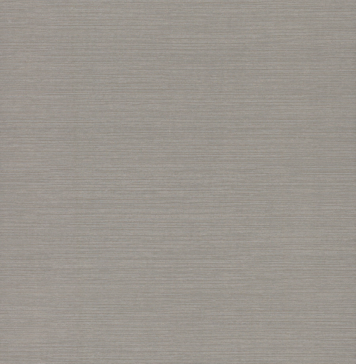 A close-up of York Wallcoverings’ Shining Sisal Grasscloth Wallpaper reveals a light grey textured surface with fine, evenly spaced horizontal lines, reminiscent of luxurious fabric.