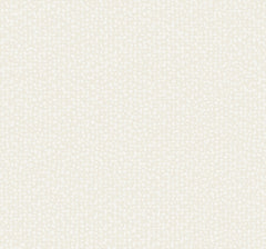 Galaxies Wallpaper features an all-over pattern of small, off-white organic shapes on a light beige background.