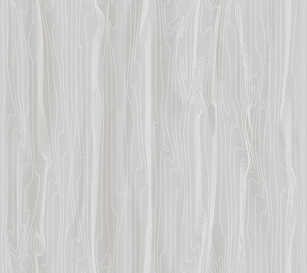 Candice Olson Fantasy Faux Bois Wallpaper in light gray with a white line drawing of a vertical wood grain pattern.