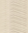 Candice Olson Glistening Chevron Wallpaper featuring a pattern of stacked, overlapping horizontal chevron stripes in shades of beige and light brown.