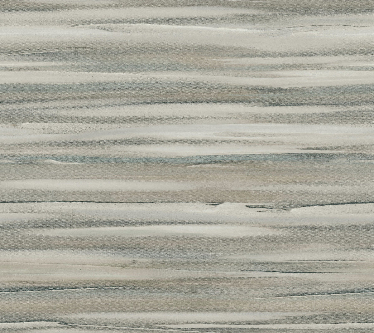 Candice Olson Sanctuary Wallpaper featuring a horizontal, layered pattern in shades of gray, beige, and white that resembles weathered wood grain.