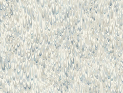 Ronald Redding Aslan Wallpaper featuring a repeating pattern of layered, U-shaped brushstrokes in shades of blue, gray, and cream.