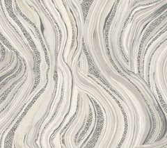 Ronald Redding Streaming Cheetah wallpaper featuring a pattern of swirling, marbled gray and white bands interspersed with textured, dotted animal print sections.