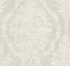 Ronald Redding Charleston Damask Wallpaper featuring a repeating beige damask floral pattern.