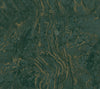 Ronald Redding Polished Marble Wallpaper featuring a dark green marble pattern with flowing, metallic gold veins.