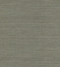 Ronald Redding Silk Elegance Wallpaper with a horizontal, fine-textured pattern in muted gray-green tones.