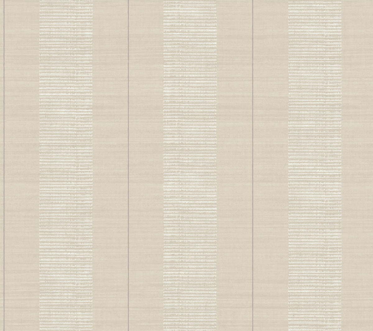 Colbert Stripe Textured Wallpaper features a beige background with alternating vertical stripes—some solid, others showcasing a textured, woven pattern—for a subtle and neutral look.