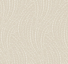 Bring a subtle, organic texture to your space with York Wallcoverings’ Willow Song Botanical Wallpaper, featuring an abstract beige background adorned with thin, white, branch-like lines resembling grass or wheat gently swaying in the wind.