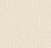 Willow Song Botanical Wallpaper by York Wallcoverings features a beige background adorned with a subtle, repeating pattern of delicate white curved lines that evoke abstract leaves or gently swaying grasses. This soft, organic design creates a calm and natural ambiance.