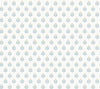 The Serene Villa Floral Stamp Wallpaper by York Wallcoverings features a soft, vintage-inspired design with small light blue and beige floral sprigs repeating diagonally across a light gray background, creating a delicate and seamless pattern.