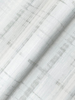 Close-up of Vanishing Point Striated Wallpaper by York Wallcoverings in light gray and white, featuring subtle, irregular lines and textured, abstract grid patterns, draped in gentle folds.