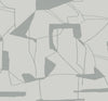 Bring contemporary style to your space with the Abstract Geo Wallpaper by York Wallcoverings, featuring irregular gray geometric shapes and thin lines on a white background for a minimalist and modern look.