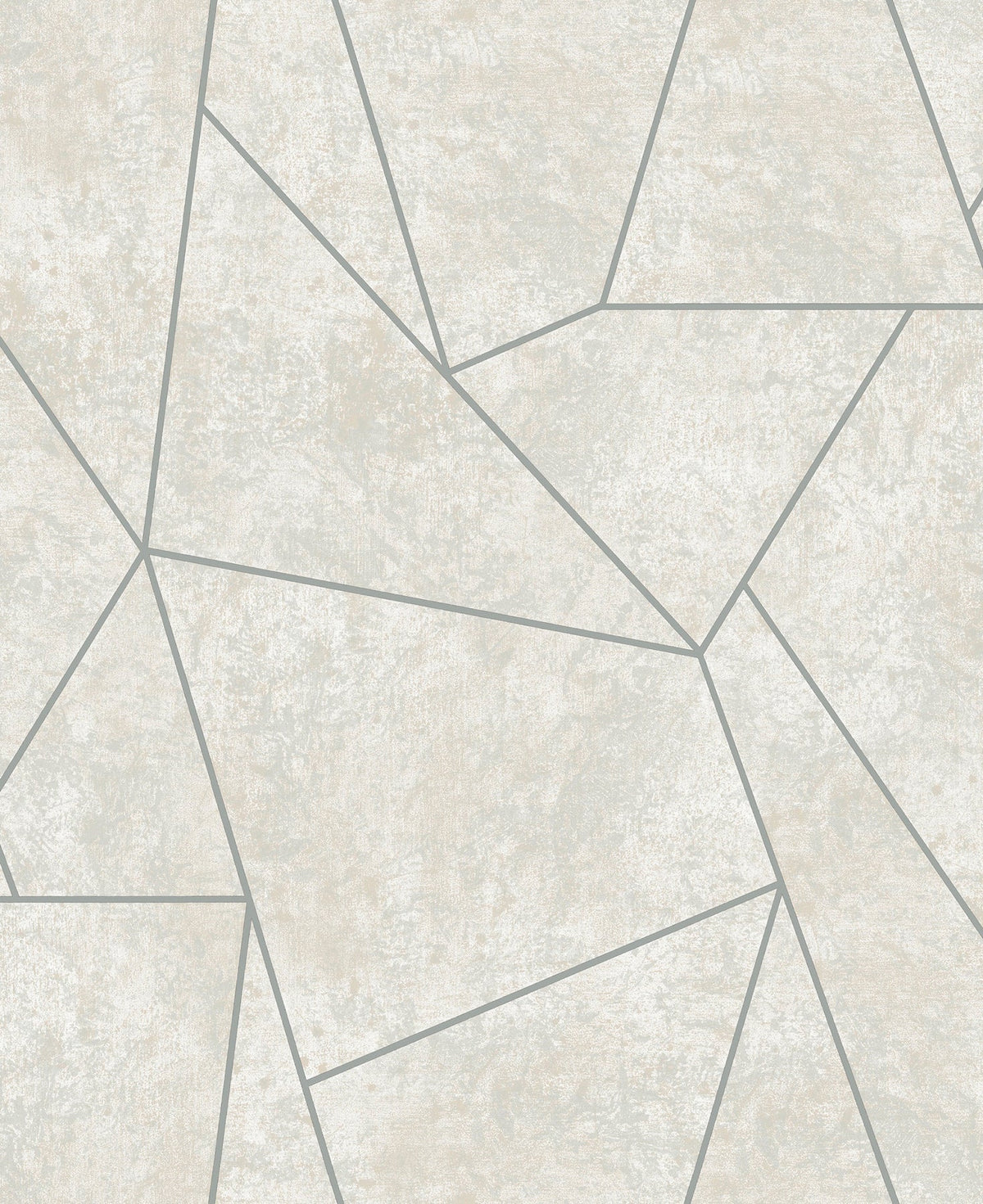 Certainly! Here’s a rewritten version of your sentence using the product data: The Nazca Wallpaper by York Wallcoverings features an abstract geometric pattern of irregular polygons outlined in delicate gray lines on a textured, light beige background, evoking the look of tiled stone shapes in a contemporary mosaic arrangement.