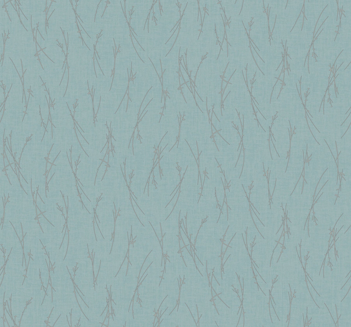 Sprigs Wallpaper by York Wallcoverings features a light blue background with a subtle texture, overlaid with a repeating pattern of thin, light gray, abstract branch-like lines arranged in various directions.