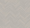Polished Chevron Wallpaper by York Wallcoverings features evenly spaced, thin blue diagonal lines forming a repeating chevron pattern on a light beige background, offering a modern, geometric, and minimalist aesthetic.