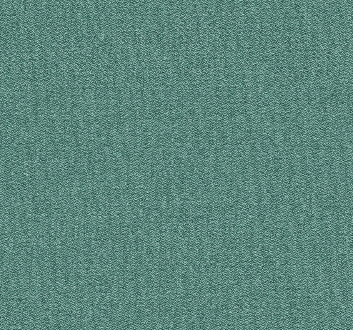 A close-up view of Chevronette Wallpaper by York Wallcoverings in teal, featuring a subtle herringbone weave pattern that highlights its fine texture and uniform color.