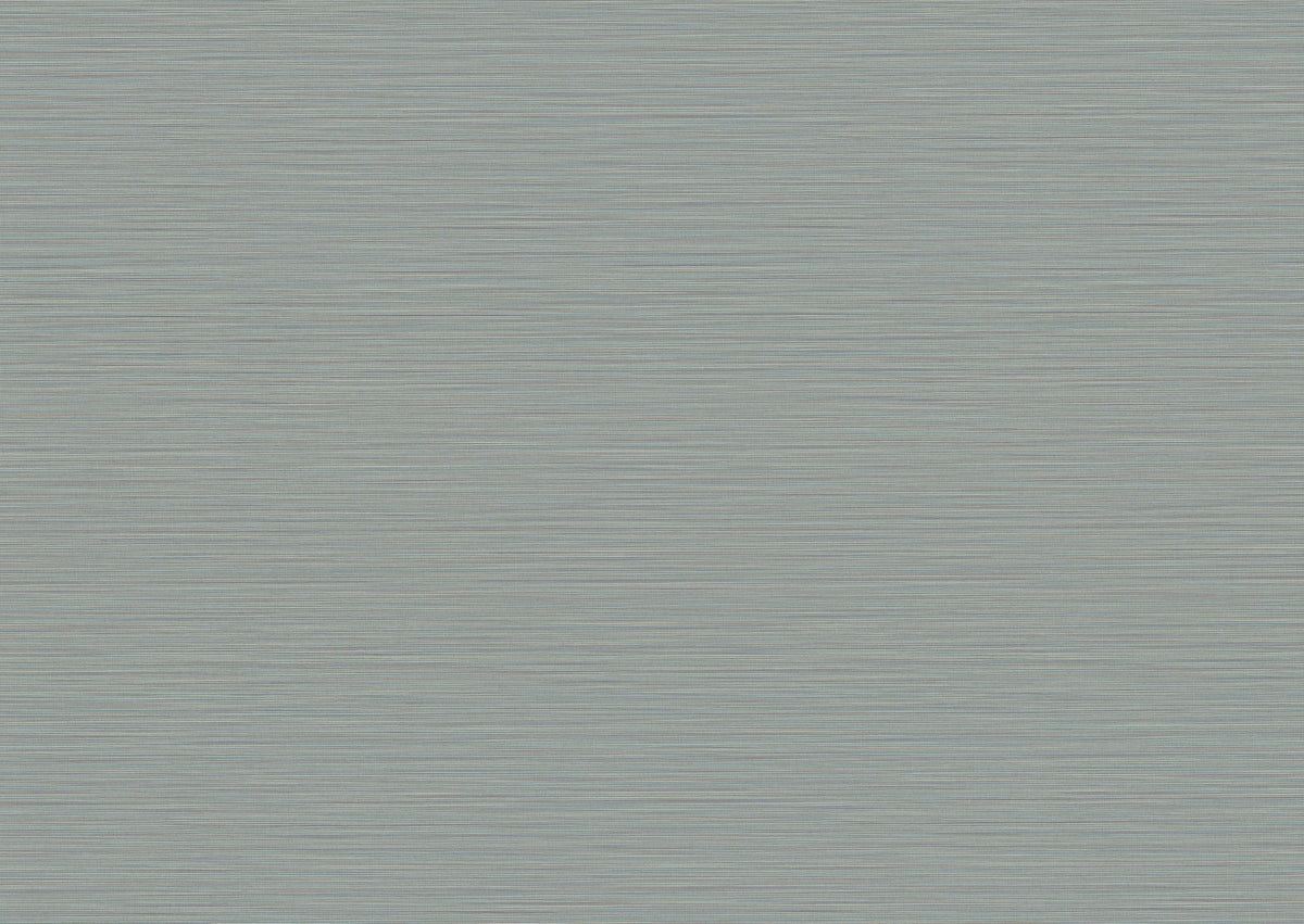Cannete Wallpaper by York Wallcoverings features a light blue textured background with subtle horizontal lines that evoke the look of woven fabric or a brushed surface. The uniform pattern creates a calm and minimalist visual effect, perfect for serene interiors.