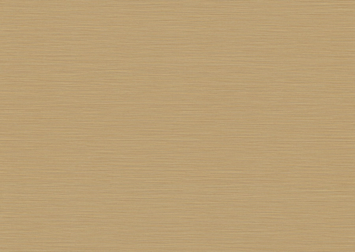 Cannete Wallpaper by York Wallcoverings features a light brown textured background with subtle horizontal lines reminiscent of wood grain or woven fabric. The uniform pattern lends a natural and minimalist look to any space.
