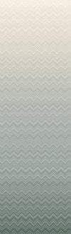 The Iconic Shades Wallpaper by York Wallcoverings features a gradient background with a subtle chevron zigzag pattern, fading from light beige at the top to soft green at the bottom.