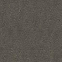 Magnolia Home Challenger Wallpaper in dark brown with a repeating chevron diamond pattern and a textured finish.