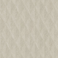 Magnolia Home Challenger Wallpaper featuring a beige, diamond-patterned geometric design with a textured, line-drawn appearance.