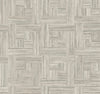 Tesselle Wallpaper in light gray featuring a geometric wood grain pattern arranged in a basket-weave style.