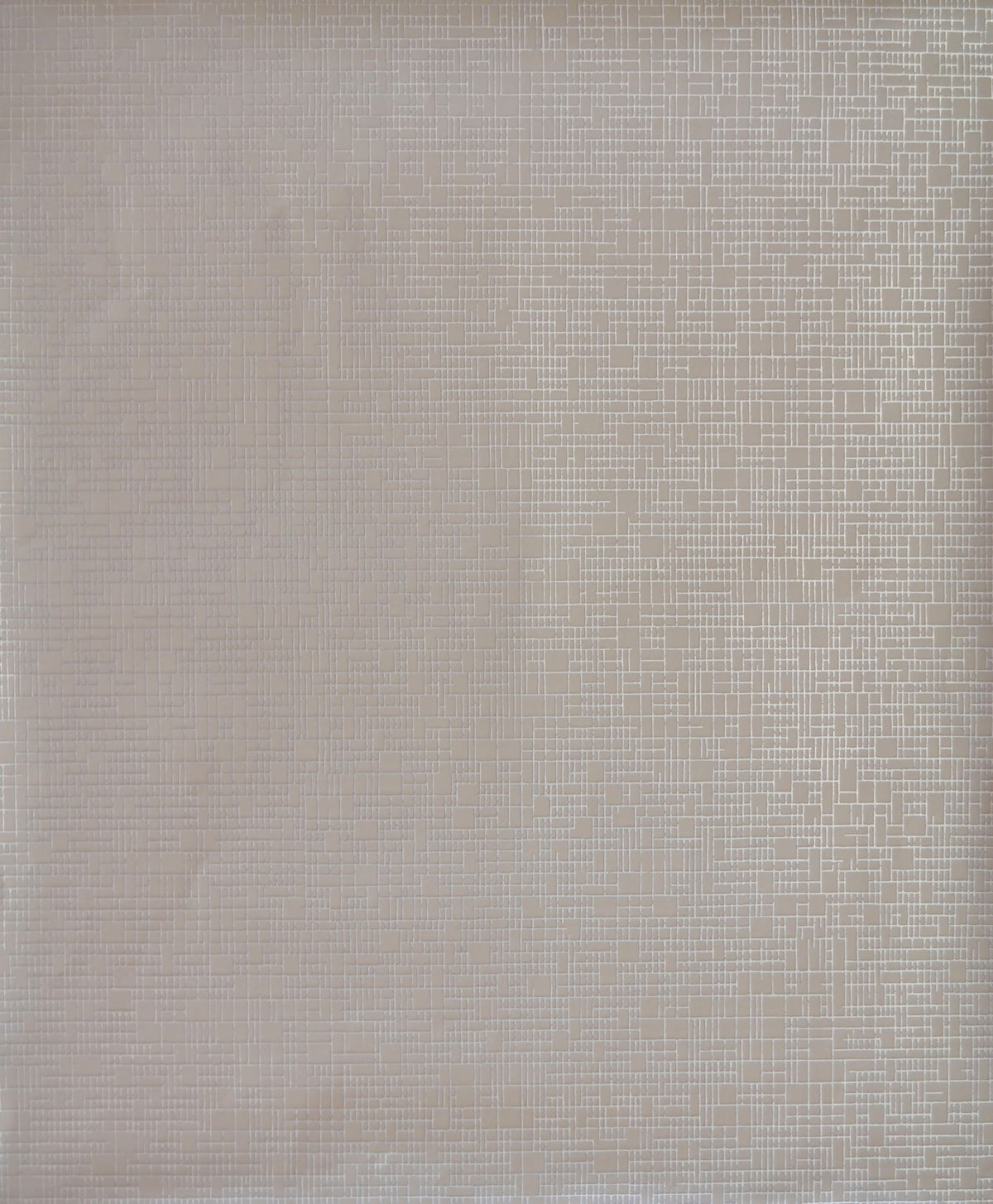 Interactive Wallpaper in taupe featuring a repeating pattern of thin, light-colored intersecting lines that form small rectangles and squares.