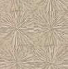 Squareburst Wallpaper by York Wallcoverings features a beige and brown abstract pattern with radial lines forming starburst shapes, arranged in a seamless grid. The organic texture resembles wood grain or marbled paper.