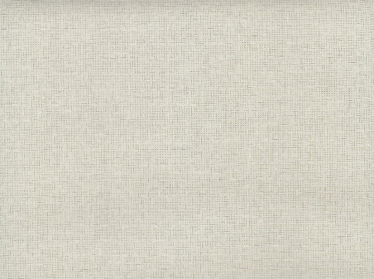 Ronald Redding Tatami Weave Wallpaper by York Wallcoverings features a light beige textured surface with a subtle crosshatch pattern reminiscent of linen or woven fabric. The even and neutral design makes it ideal for backgrounds or upholstery-inspired wall treatments.
