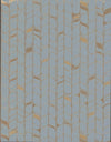 Candice Olson Perfect Petals Wallpaper featuring a repeating vertical pattern of interlocking golden vine outlines with occasional golden leaves on a solid light blue background.