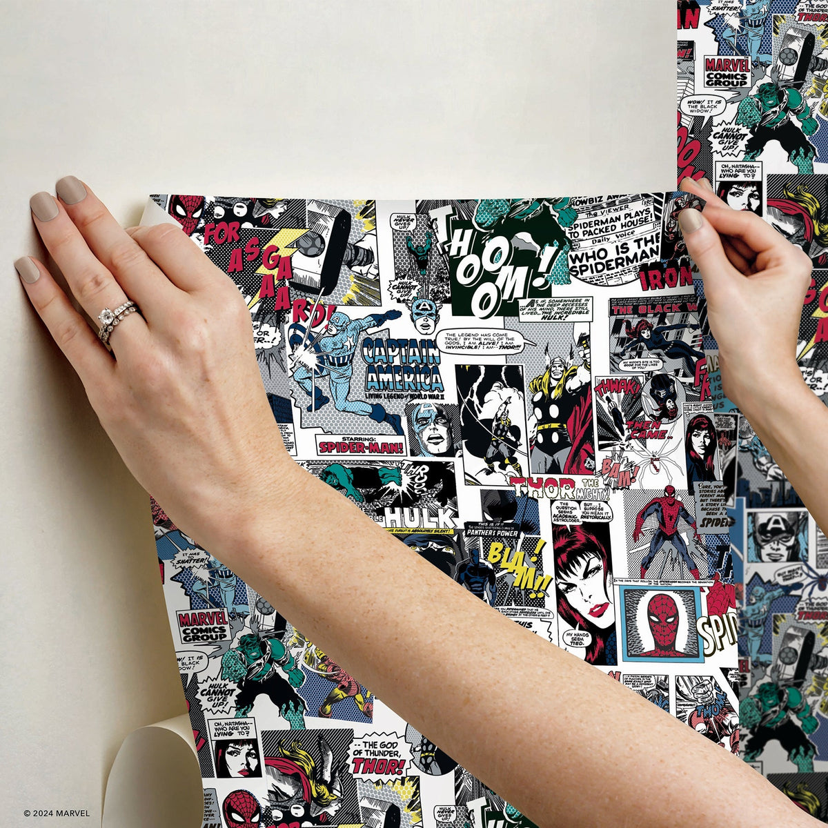 RMK12814PLW-peel-and-stick-wallpaper-stick-application-step