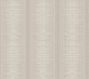 The Silk Weave Stripe Wallpaper by York Wallcoverings features a beige and light gray textured pattern with vertical stripes and subtle crisscrossing lines, reminiscent of woven fabric.