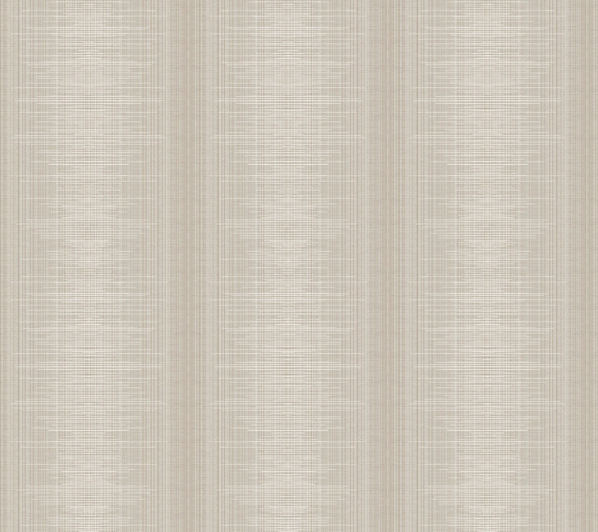 The Silk Weave Stripe Wallpaper by York Wallcoverings features a beige and light gray textured pattern with vertical stripes and subtle crisscrossing lines, reminiscent of woven fabric.
