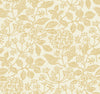 Introducing the Rowen Botanical Wallpaper by York Wallcoverings, featuring an intricate and repetitive pattern of beige botanical illustrations—including leaves, branches, and flowers—set against a light cream background for an elegantly natural look.