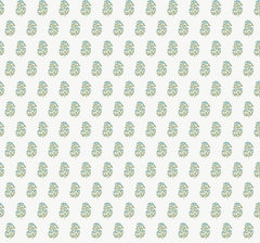 Sylvie Floral Wallpaper by York Wallcoverings features a repeating pattern of small, stylized blue and green floral bouquets arranged in neat, evenly spaced rows on a light background.