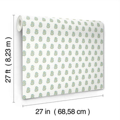 The Sylvie Floral Wallpaper by York Wallcoverings features a small floral pattern and comes in a roll measuring 27 feet (8.23 m) long and 27 inches (68.58 cm) wide.