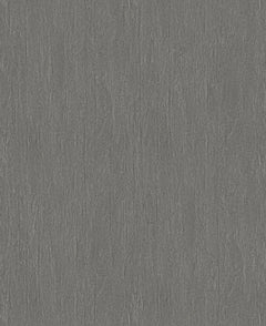 The Natural Texture Wallpaper by York Wallcoverings features a gray textured surface with a rough, vertical pattern reminiscent of weathered wood or bark. This design offers an organic, natural look with subtle variations in shading and depth throughout the wallpaper.