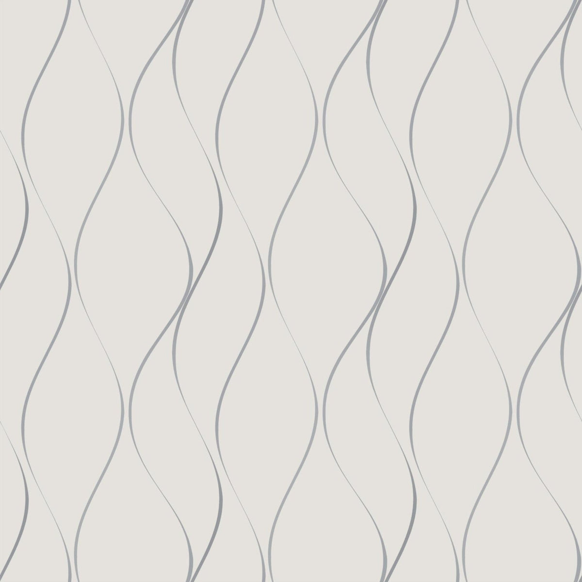 The Wavy Stripe Wallpaper by York Wallcoverings features a white background adorned with thin, wavy gray vertical lines arranged in a repeating, symmetrical pattern for an abstract and flowing design.